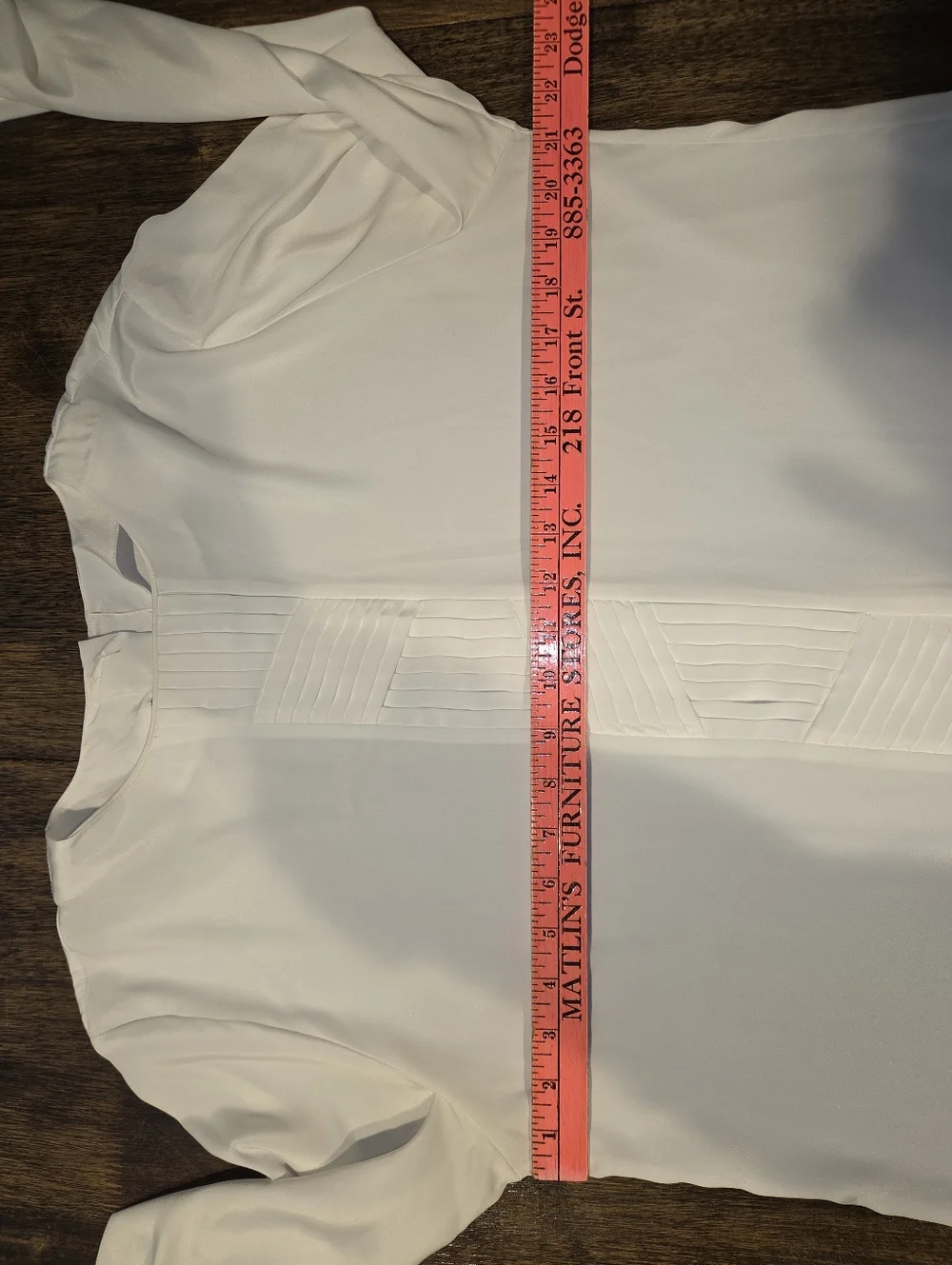 Vintage NICOLA White‎ Pleated-Front Long Sleeve Blouse